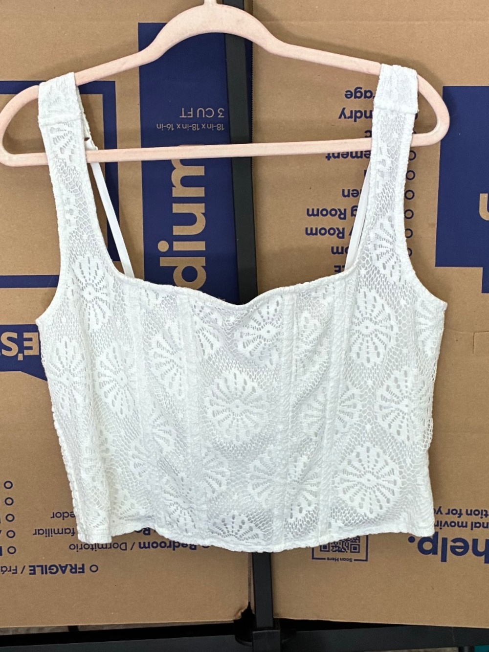 American Eagle white cropped tank - XL
